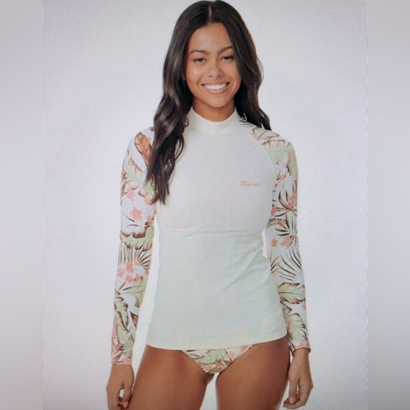 Rip Curl La Quinta Floral Long Sleeve UPF Rash Guard Size XS - Picture 3 of 8